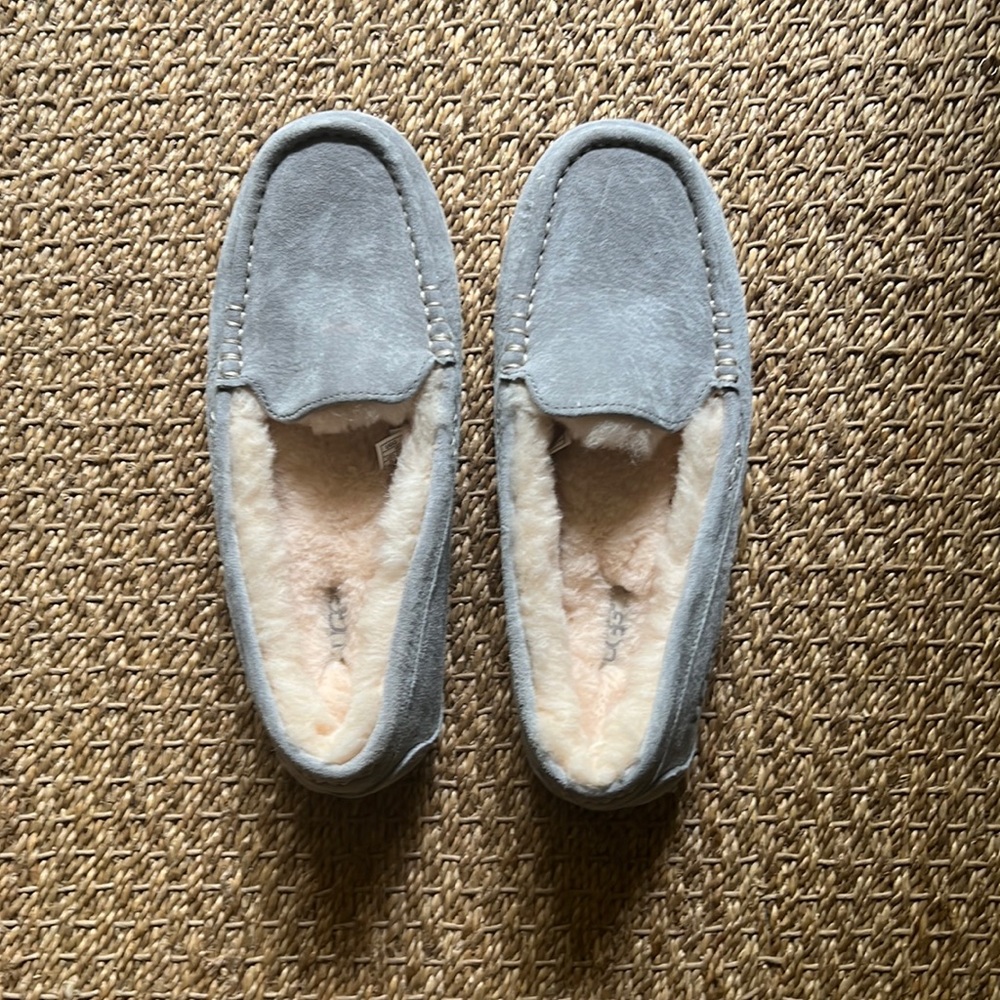 Grey Ugg Fuzzy Moccasins